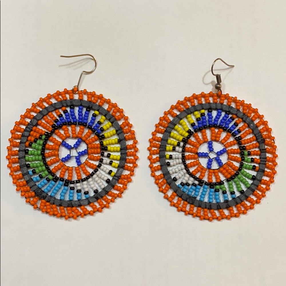 Orange NASHONA Beaded Earrings